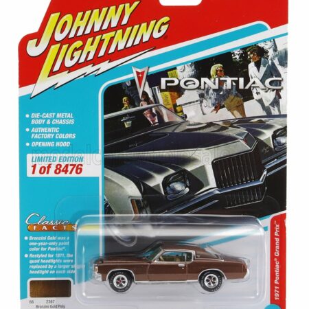 JOHNNY LIGHTNING 1/64 PONTIAC | GRAND PRIX COUPE 1971 | BROWN MET