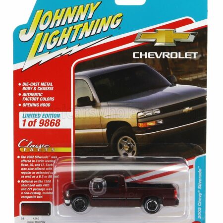 JOHNNY LIGHTNING 1/64 CHEVROLET | SILVERADO PICK-UP 2002 | RED MET