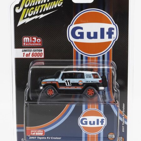 JOHNNY LIGHTNING 1/64 TOYOTA | FJ CRUISER N 11 GULF RACING 2007 | LIGHT BLUE ORANGE