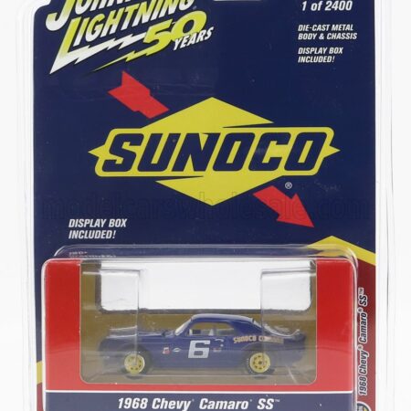 JOHNNY LIGHTNING 1/64 CHEVROLET | CAMARO SS N 6 SUNOCO 1968 | BLUE YELLOW