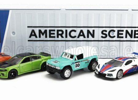 MATTEL HOT WHEELS 1/64 DODGE | SET ASSORTMENT 5 CARS PIECES CONTAINER - AMERICAN SCENE | VARIOUS