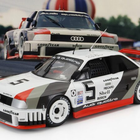 WERK83 1/18 AUDI | 90 QUATTRO TEAM AUDI SPORT N 5 500KM ROAD AMERICA IMSA 1989 H.HAYWOOD - S.GOODYEAR | WHITE GREY RED