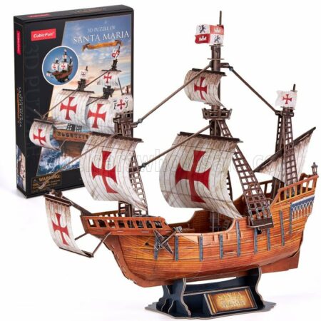 CUBICFUN  PUZZLE | KIT 3D IN FOAM CARAVELLA SANTA MARIA CM. 58x20x50 - 204 PEZZI - 204 PIECES | /