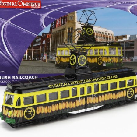 CORGI 1/76 TRAM | BRUSH RAILCOACH BLACKPOOL TRANSPORT INTERFLORA 1970 | YELLOW BLACK