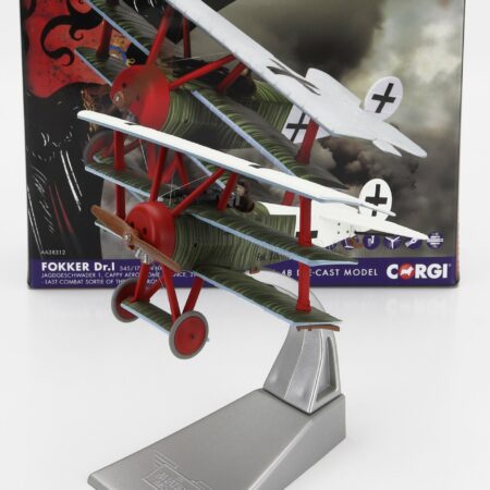 CORGI 1/48 FOKKER | DR.i TRIPLANE MILITARY AIRPLANE 1918 - THE RED BARON | MILITARY GREEN