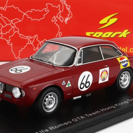 SPARK-MODEL 1/43 ALFA ROMEO | GIULIA GTA TEAM HONG KONG N 66 SINGAPORE GP 1967 ALBERT POON | RED