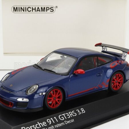 MINICHAMPS 1/43 PORSCHE | 911 997-2 GT3 RS 3.8 COUPE 2009 - RED WHEELS | BLUE