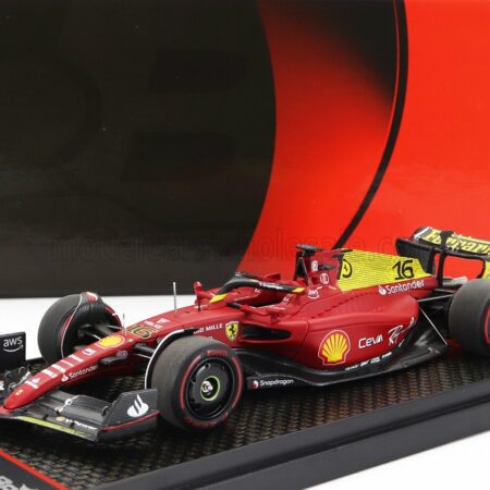 BBR-MODELS 1/43 FERRARI | F1-75 SCUDERIA FERRARI N 16 2nd MONZA ITALY (POLE POSITION) GP 2022 CHARLES LECLERC | RED YELLOW