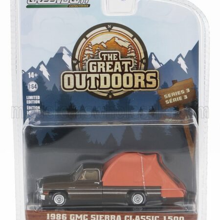 GREENLIGHT 1/64 GMC | SIERRA CLASSIC 1500 PICK-UP CAMPER 1986 | BROWN