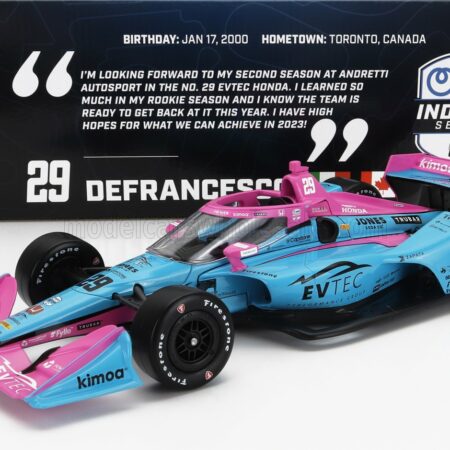 GREENLIGHT 1/18 HONDA | TEAM ANDRETTI AUTOSPORT N 29 INDIANAPOLIS INDY 500 INDYCAR SERIES 2023 D.DeFRANCESCO | BLUE PINK