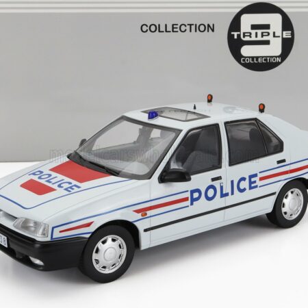 TRIPLE9 1/18 RENAULT | R19 FRANCE POLICE 1994 | WHITE RED BLUE