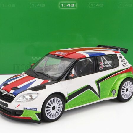 ABREX 1/43 SKODA | FABIA II FL S2000 N 0 SKODA MOTORSPORT UK DESIGN RALLY 2011 A.MIKKELSEN - O.FLOENE | GREEN WHITE