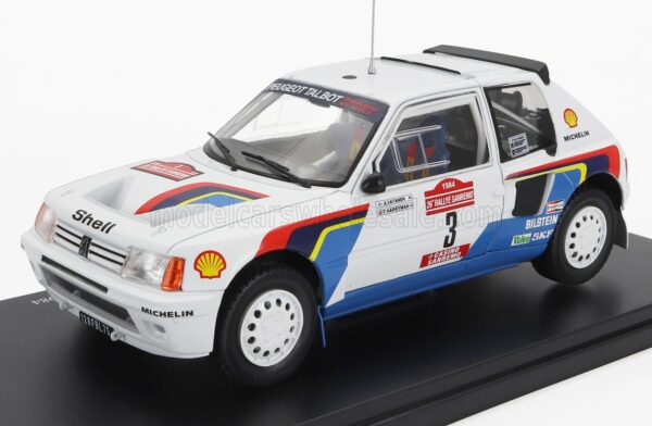 EDICOLA 1/24 PEUGEOT | 205 T16 N 3 WINNER RALLY SANREMO 1984 A.VATANEN - T.HARRYMAN | WHITE BLUE