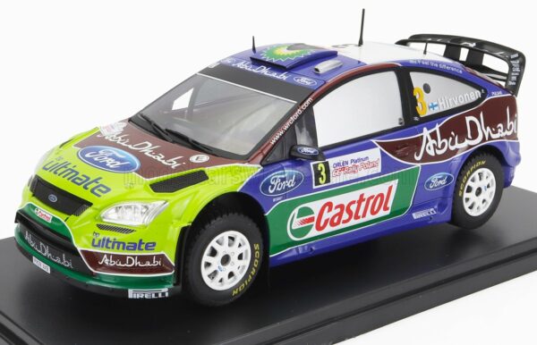 EDICOLA 1/24 FORD ENGLAND | FOCUS RS WRC09 N 3 WINNER RALLY POLAND 2009 M.HIRVONEN - J.LEHTINEN | BLUE RED GREEN