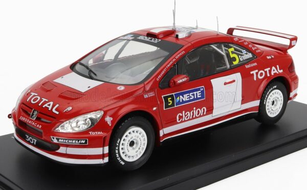 EDICOLA 1/24 PEUGEOT | 307 WRC N 5 WINNER RALLY NESTE FINLAND 2004 MARCUS GRONHOLM - TIMO RAUTIAINEN | RED WHITE