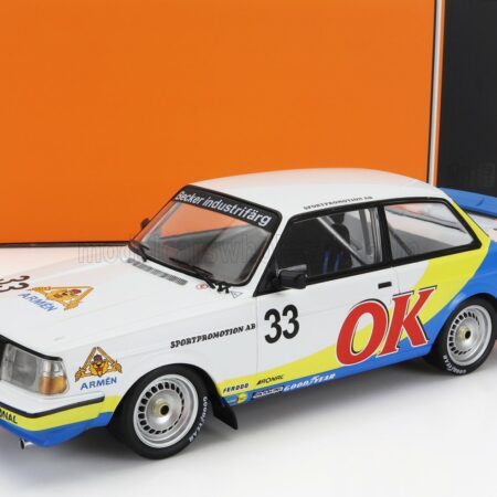 IXO-MODELS 1/18 VOLVO | 240 TURBO TEAM BECKERS N 33 ZOLDER ETCC 1985 P.G.ANDERSSON - G.PETERSSON - M.LINDEN | WHITE YELLOW BLUE