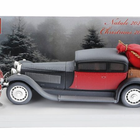 RIO-MODELS 1/43 BUGATTI | TYPE 41 ROYALE WEYMANN 1929 - CHRISTMAS EDITION 2023 - CON BABBO NATALE - WITH SANTA CLAUS FIGURE | WHITE BLACK RED