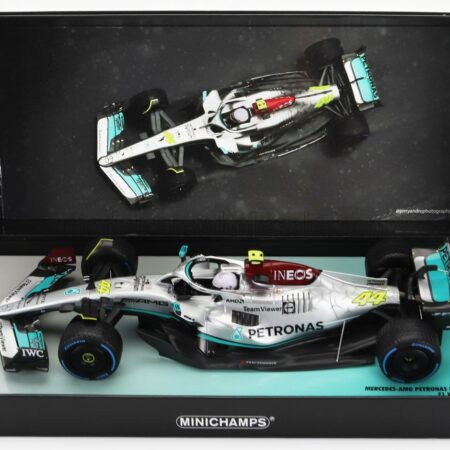 MINICHAMPS 1/18 MERCEDES GP | F1 W13E TEAM MERCEDES-AMG PETRONAS F1 N 44 8th MONACO GP 2022 LEWIS HAMILTON | SILVER GREEN