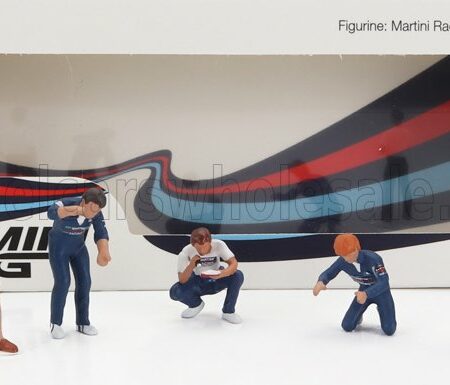 TRUESCALE 1/64 FIGURES | SET 5X MECHANICS TEAM MARTINI RACING | WHITE BLUE