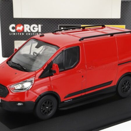 VANGUARDS 1/43 FORD ENGLAND | TRANSIT CUSTOM VAN 2018 | RED BLACK