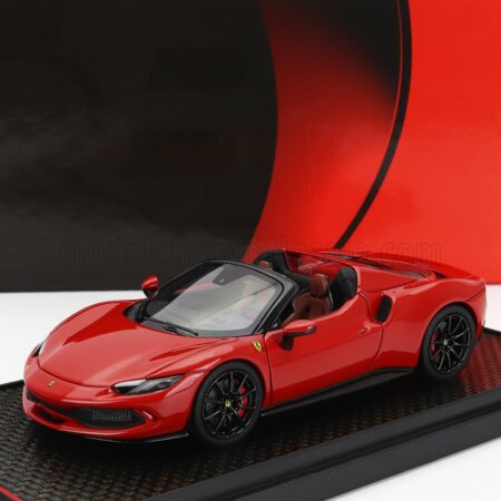 BBR-MODELS 1/43 FERRARI | 296 GTS SPIDER 2022 - BLACK WHEELS | ROSSO CORSA 322 - RED