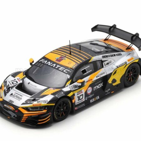 SPARK-MODEL 1/43 AUDI | R8 LMS GT3 EVO II TEAM BOUTSEN VDS N 10 24h SPA 2023 L.CARIBOU - C.GAZEAU - A.COLA - R.MEYUHAS | ORANGE SILVER BLACK