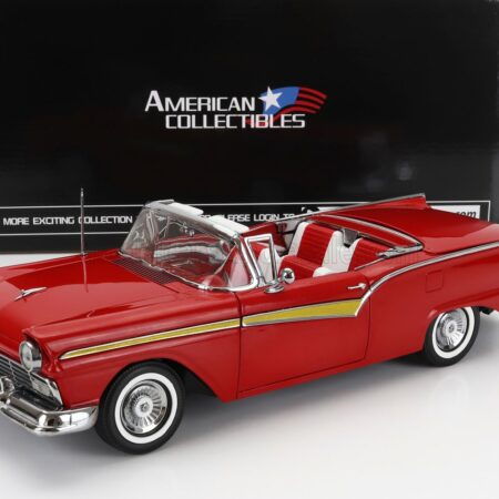 SUN-STAR 1/18 FORD USA | FAIRLANE 500 SKYLINER CABRIOLET OPEN 1957 | FLAME RED