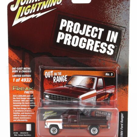 JOHNNY LIGHTNING 1/64 FORD USA | RANGER PICK-UP 1984 | RED WHITE