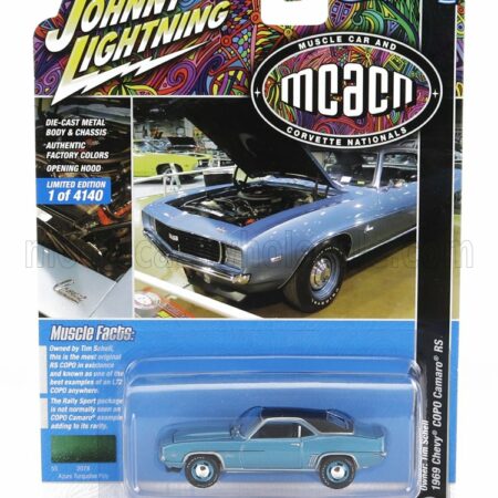 JOHNNY LIGHTNING 1/64 CHEVROLET | COPO CAMARO COUPE 1969 | LIGHT BLUE