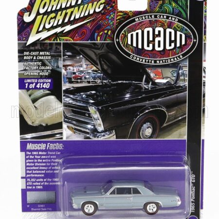 JOHNNY LIGHTNING 1/64 PONTIAC | GTO COUPE 1965 | LIGHT BLUE MET