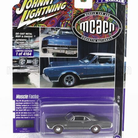 JOHNNY LIGHTNING 1/64 OLDSMOBILE | 442 W-30 COUPE 1967 | GREY MET