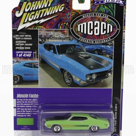 JOHNNY LIGHTNING 1/64 FORD USA | TORINO COBRA COUPE 1971 | GREEN