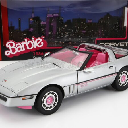 AUTOWORLD 1/18 CHEVROLET | CORVETTE SPIDER OPEN 1986 - BARBIE | SILVER PINK