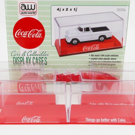 AUTOWORLD 1/64 VETRINA DISPLAY BOX | SET 6X BASE ROSSA - COCA-COLA BASE RED FOR 1/64 - Lungh.LENGHT cm 10.5 X Largh.WIDTH cm 5.0 X Alt.HEIGHT cm 4.7 (altezza interna cm 3.5) | RED