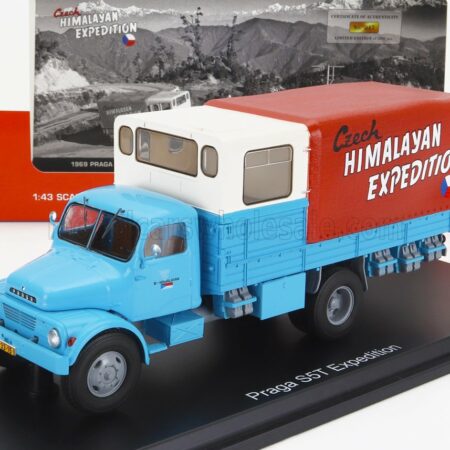 PREMIUM CLASSIXXS 1/43 PRAGA | S5T-3 TRUCK 2-ASSI 1969 - FIRST CZECH HIMALAYAN EXPEDITION | LIGHT BLUE CREAM RED