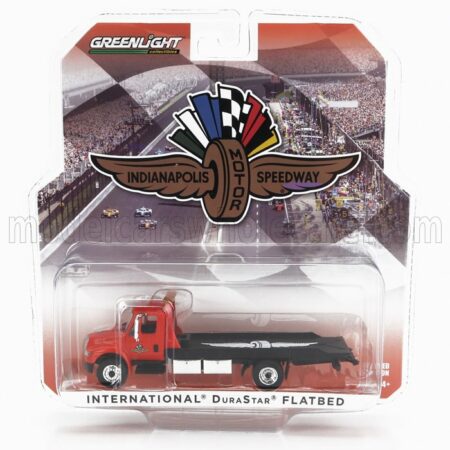 GREENLIGHT 1/64 INTERNATIONAL | DURASTAR 4400 CAR TRANSPORTER INDIANAPOLIS MOTOR SPEEDWAY 2008 | RED BLACK