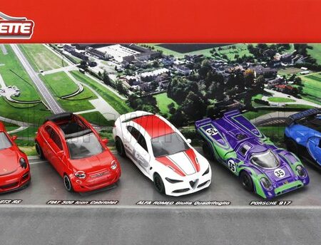 MAJORETTE 1/64 PORSCHE | SET 5X 911 991 GT3 RS COUPE 2017 - BUGATTI CHIRON N 16 2018 - 500e ELECTRIC CAR CABRIOLET OPEN 2020 - ALFA ROMEO GILUA QUADRIFOGLIO 2016 - 917K HIPPIE MARTINI RACING TEAM N 35 6h WATKINS GLEN 1970 G.V.LENNEP - G.LARROUSSE | VARIOUS