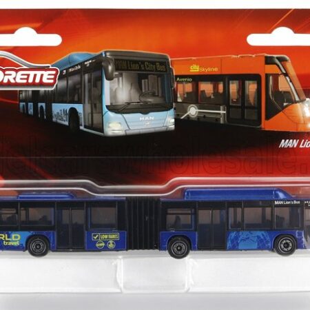 MAJORETTE 1/64 MAN | LION'S CITY 6 AUTOBUS SNODATO A SOFFIETTO 2010 | BLUE BLACK