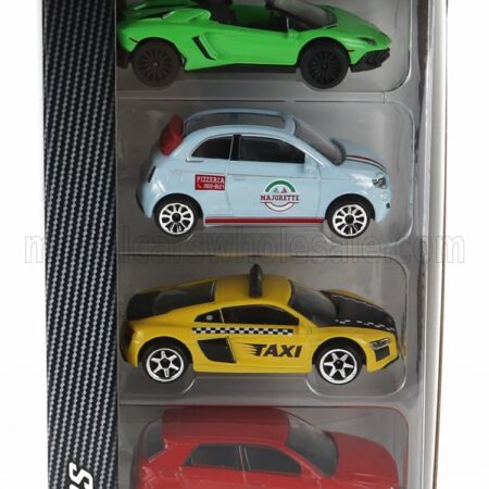 MAJORETTE 1/64 FIAT | SET 5X 500e ELECTRIC CAR CABRIOLET OPEN 2020 - AUDI R8 TAXI - AUDI A1 - LAMBORGHINI SVJ - HYUNDAI i30 | VARIOUS