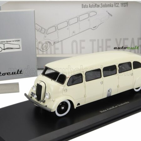 AUTOCULT 1/43 BATA | AUTOKAR SODOMKA CZECH REPUBLIC AUTOBUS 1937 + PORTACHIAVI - KEYRING USB STICK 8GB DIGITAL VERSION BOOK OF THE YEAR CATALOGO 2023 | IVORY