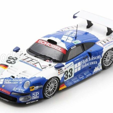 SPARK-MODEL 1/43 PORSCHE | 911 GT1 3.2L TURBO TEAM SCHUBEL ENGINEERING N 33 5th 24h LE MANS 1997 PATRICE GOUESLARD - PEDRO LAMY - ARMIN HAHNE | WHITE BLUE