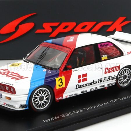 SPARK-MODEL 1/43 BMW | 3-SERIES M3 (E30) TEAM SCHNITZER N 3 DENMARK GP 1991 KRIS NISSEN | WHITE BLUE RED