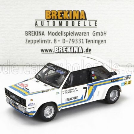 BREKINA PLAST 1/87 FIAT | 131 ABARTH TEAM SVENSKA FIAT N 7 3rd RALLY MONTECARLO 1980 BJORN WALDEGAARD - HANS THORSZELIUS | WHITE