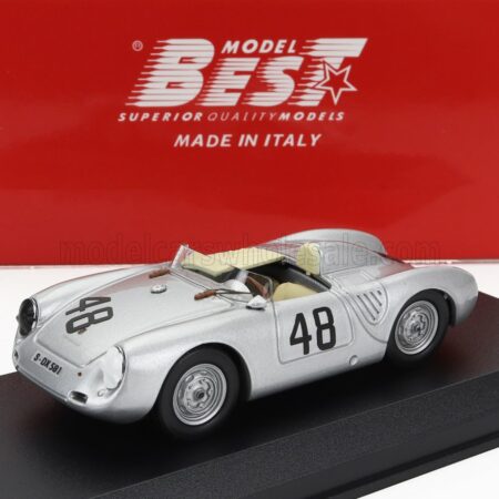 BEST-MODEL 1/43 PORSCHE | 550RS SPIDER N 48 1000km BUENOS AIRES 1958 STIRLING MOSS - JEAN BEHRA | SILVER