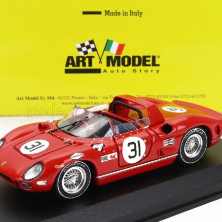 ART-MODEL 1/43 FERRARI | 330P SPIDER s/n0822 n 31 24h DAYTONA 1966 JOHN FULP - BILL RUTAN  - WAYLON JENNINGS | RED