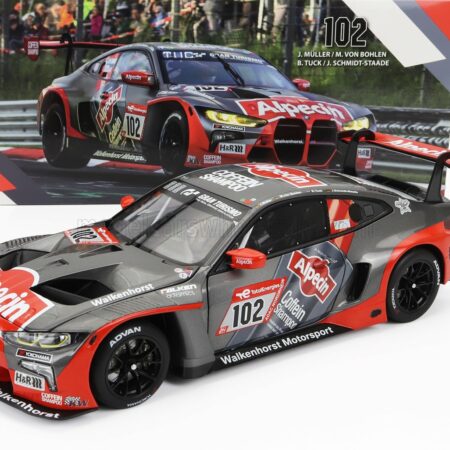 MINICHAMPS 1/18 BMW | 4-SERIES M4 GT3 TEAM WALKENHORST MOTORSPORT N 102 24h NURBURGRING 2022 JORG MULLER - MARIO VON BOHLEN - BEN TUCK - JORN SCHMIDT STAADE | GREY ORANGE