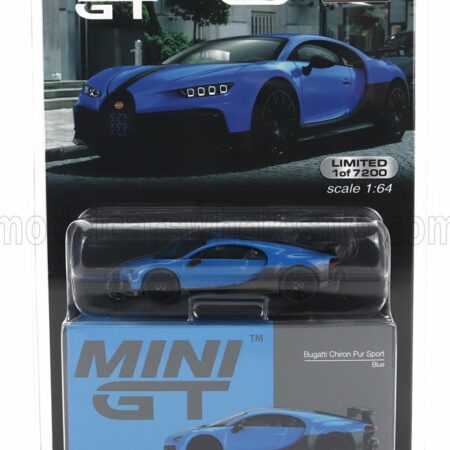 TRUESCALE 1/64 BUGATTI | CHIRON PUR SPORT N 16 2018 | BLUE BLACK