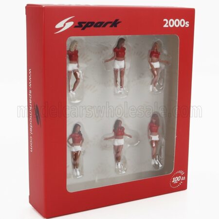 SPARK-MODEL 1/43 FIGURES | SET 6X GRID GIRLS 2000s | PINK RED WHITE