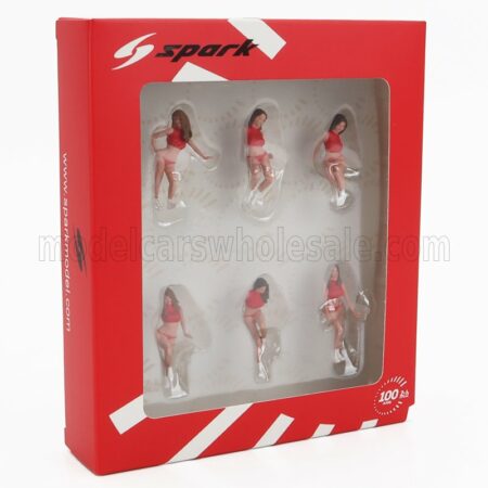 SPARK-MODEL 1/43 FIGURES | SET 6X GRID GIRLS 1990s | PINK RED