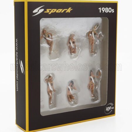 SPARK-MODEL 1/43 FIGURES | SET 6X GRID GIRLS 1980s | WHITE PINK